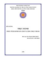 Bài giảng thực hành phân tích đánh giá chất lượng thực phẩm 