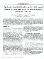 Nghiên cứu các nhân tố ảnh hưởng đến ý định ủng hộ tiền trên nền tảng mạng xã hội của giới trẻ sinh sống và làm việc tại hà nội 