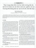 Thực trạng nhận thức của học sinh trường dân tộc nội trú về chăm sóc sức khỏe sinh sản nghiên cứu tại trường phô thông dân tộc nội trú na rì, tỉnh bắc kạn 