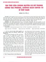 Vai trò của chính quyền cơ sở trong công tác phòng, chống dịch covid 19 ở việt nam 