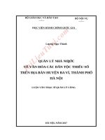 Luận văn thạc sĩ quản lý công quản lý nhà nước về văn hóa các dân tộc thiểu số trên địa bàn huyện ba vì thành phố hà nội 