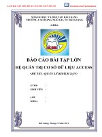 Báo cáo quản lý khách sạn bằng access làm đồ án access 01677525178 