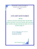 (SKKN HAY NHẤT) áp dụng giáo dục STEM dạy học chủ đề nhân giống nấm men và sản xuất rượu nếp cẩm (sinh học 10 THPT) cho học sinh huyện miền núi tương dương nghệ an 