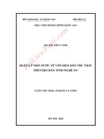 Luận văn thạc sĩ quản lý công quản lý nhà nước về văn hóa dân tộc trên địa bàn tỉnh nghệ an 