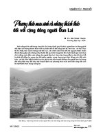 Phương thức mưu sinh và những thách thức đối với cộng đồng người đan lai 