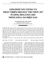 Giải pháp xây dựng và phát triển đội ngũ trí thức nữ ở cộng hòa dân chủ nhân dân lào hiện nay 