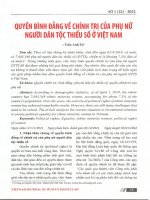 Thực hiện quyền bình đẳng về chính trị của phụ nữ người dân tộc thiểu số ở việt nam 