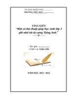 Mot so thu thuat giúp hs lop 3 ghi nho tot tu vung tieng anh