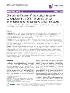 clinical significance of the nuclear receptor co regulator dc script in ...