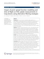 impact of point spread function modelling and time of flight on fdg uptake measurements in lung lesions using alternative filtering strategies 