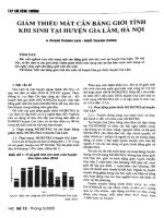 Giảm thiểu mất cân bằng giới tính khi sinh tại huyện gia lâm, hà nội 