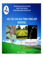 XÚC tác CHO QUÁ TRÌNH TỔNG hợp BIODIESEL 