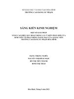 (SKKN HAY NHẤT) một số giải pháp nâng cao hiệu quả hoạt động lấy ý kiến phản hồi của sinh viên về hoạt động giảng dạy của giảng viên trường cao đẳng sư phạm hòa bình 