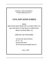 (SKKN HAY NHẤT) một số giải pháp nhằm nâng cao nhận thức của học sinh THPT về tình trạng ô nhiễm trắng trong giai đoạn hiện nay 