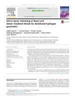 direct steam reforming of diesel and diesel biodiesel blends for distributed hydrogen generation 