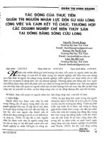 Tác động của thực tiễn quản trị nguồn nhân lực đến sự hài lòng công việc và cam kết tổ chức trường hợp các doanh nghiệp chế biến thủy sản tại đồng bằng sông cửu long 