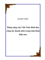 Đảng cộng sản việt nam lãnh đạo công tác thanh niên trong tình hình hiện nay 