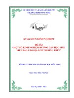 (SKKN HAY NHẤT) một số kinh nghiệm hướng dẫn học sinh viết báo cáo địa lí ở trường THPT 