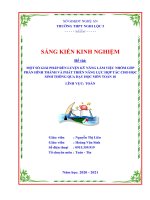 (SKKN HAY NHẤT) một số giải pháp rèn luyện kỹ năng làm việc nhóm góp phần hình thành và phát triển năng lực hợp tác cho học sinh thông qua dạy học môn toán 10 