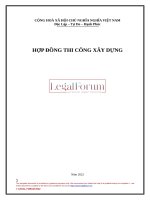 HỢP ĐỒNG THI CÔNG xây DỰNG NHÀ ở cấp 3 (2 TẦNG hầm, 3 lầu) 