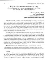 Quan hệ giữa người hoa với người kinh và người khơ me trong sinh hoạt tín ngưỡng của người hoa tỉnh sóc trăng 