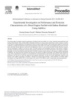 experimental investigation on performance and emission characteristics of a diesel engine fuelled with mahua biodiesel using additive 