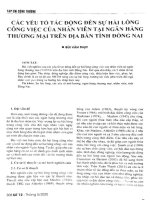 Các yếu tố tác động đến sự hài lòng công việc của nhân viên tại các ngân hàng thương mại trên địa bàn tỉnh đồng nai 