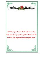 Tiểu luận chuyên đề tổ chức hoạt động nhận thức trong dạy học vật lý định luật ôm cho các loại đoạn mạch chứa nguồn điện 