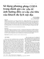 Sử dụng phương pháp CODA trong đánh giá các yếu tố ảnh hưởng đến cơ cấu chi tiêu của khách du lịch nội địa 