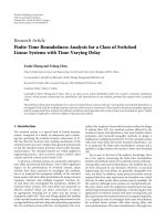 finite time boundedness analysis for a class of switched linear systems with time varying delay 