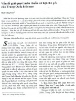 Vấn đề giải quyết mâu thuẫn xã hội chủ yếu của trung quốc hiện nay 