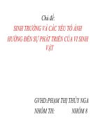 Sinh trưởng và các yếu tố ảnh hưởng đến sự phát triển của vi sinh vật 