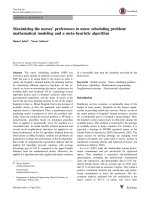 maximizing the nurses preferences in nurse scheduling problem mathematical modeling and a meta heuristic algorithm 