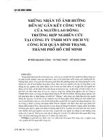 Những nhân tố ảnh hưởng đến sự gắn kết công việc của người lao động trường hợp nghiên cứu tại công ty TNHH MTV dịch vụ công ích quận bình thạnh, tp  hồ chí minh 