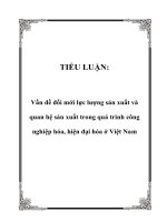 Vấn đề đổi mới lực lượng sản xuất và quan hệ sản xuất trong quá trình công nghiệp hóa, hiện đại hóa ở việt nam 