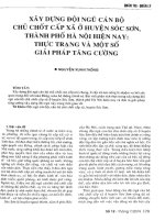 Xây dựng đội ngũ cán bộ chủ chốt cấp xã ở huyện sóc sơn, thành phố hà nội hiện nay   thực trạng và một số giải pháp tăng cường 