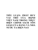 Phát huy vai trò của Hải quân Nhân dân Việt Nam trong thực hiện chính sách tôn giáo của Đảng và Nhà nước ta hiện nay