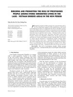 Xây dựng và phát huy vai trò của người có uy tín trong đồng bào các dân tộc sinh sống tại khu vực biên giới lào   việt nam trong thời kỳ mới 