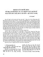 Khảo cứu bước đầu về địa danh bàu ấu và nhân vật lịch sử nguyễn duy kế (duy xuyên   quảng nam) 