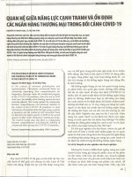 Quan hệ giữa năng lực cạnh tranh và ổn định các ngân hàng thương mại trong bối cảnh COVID 19 