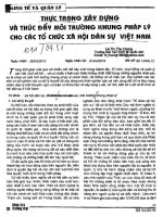 Thực trạng xây dựng và thúc đẩy môi trường khung pháp lý cho các tổ chức xã hội dân sự việt nam 