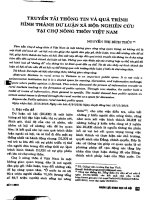 Truyền tải thông tin và quá trình hình thành dư luận xã hội  nghiên cứu tại chợ nông thôn việt nam 