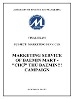 MARKETING SERVICE OF BAEMIN MART  CHỢ THỦ BAEMIN CAMPAIGN 