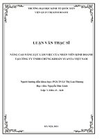 Luận văn thạc sỹ - Nâng cao năng lực làm việc của nhân viên kinh doanh tại Công ty TNHH Chứng khoán Yuanta Việt Nam