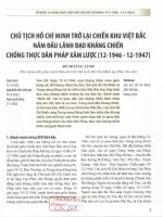 Chủ tịch hồ chí minh trở lại chiến khu việt bắc năm đầu lãnh đạo kháng chiến chống thực dân pháp xâm lược (12 1946   12 1947) 