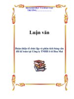 Hoàn thiện tổ chức lập và phân tích bảng cân đối kế toán tại công ty TNHH ô tô hoa mai 