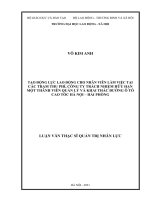 Luận văn Thạc sĩ Tạo động lực lao động cho nhân viên làm việc tại các trạm thu phí, Công ty Trách nhiệm hữu hạn một thành viên Quản lý và khai thác đường ô tô cao tốc Hà Nội – Hải Phòng