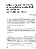 Sự hài lòng của khách hàng sử dụng dịch vụ truyền hình trả tiền SCTV tại TP  hồ chí minh 