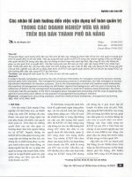 Các nhân tố ảnh hưởng đến việc vận dụng kế toán quản trị trong các doanh nghiệp vừa và nhỏ trên địa bàn thành phố đà nẵng 