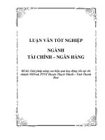 Giải pháp nâng cao hiệu quả huy động vốn tại chi nhánh NHNo PTNT huyện thạch thành tỉnh thanh hoá 